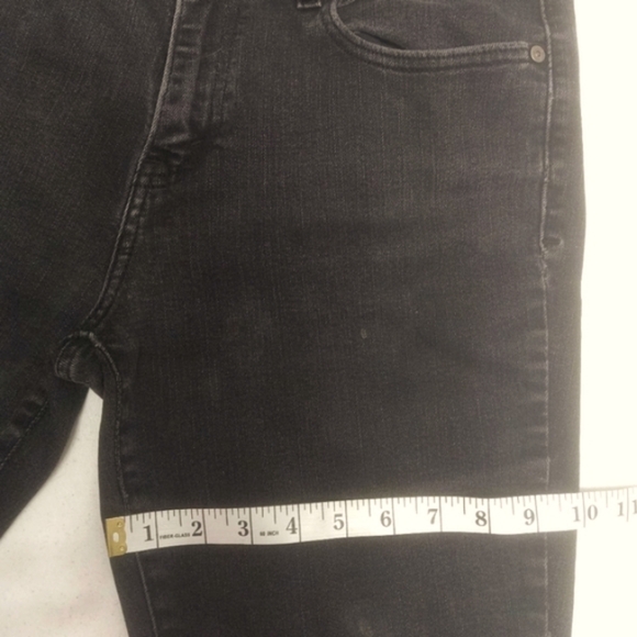 Levi’s Jeans 505 Straight High Rise Women 12 Medium Fit 34x29 Mid Black Distress - Picture 11 of 15